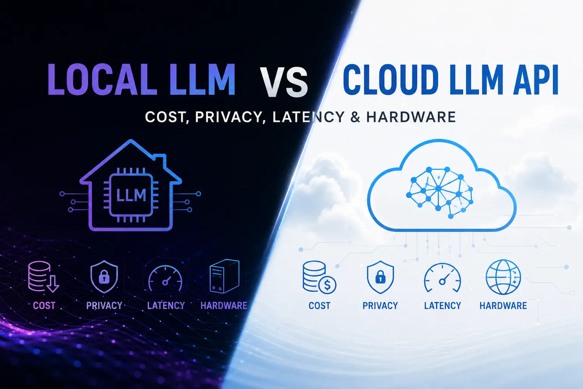 Local LLM and cloud LLM API compared across cost, privacy, latency and hardware requirements