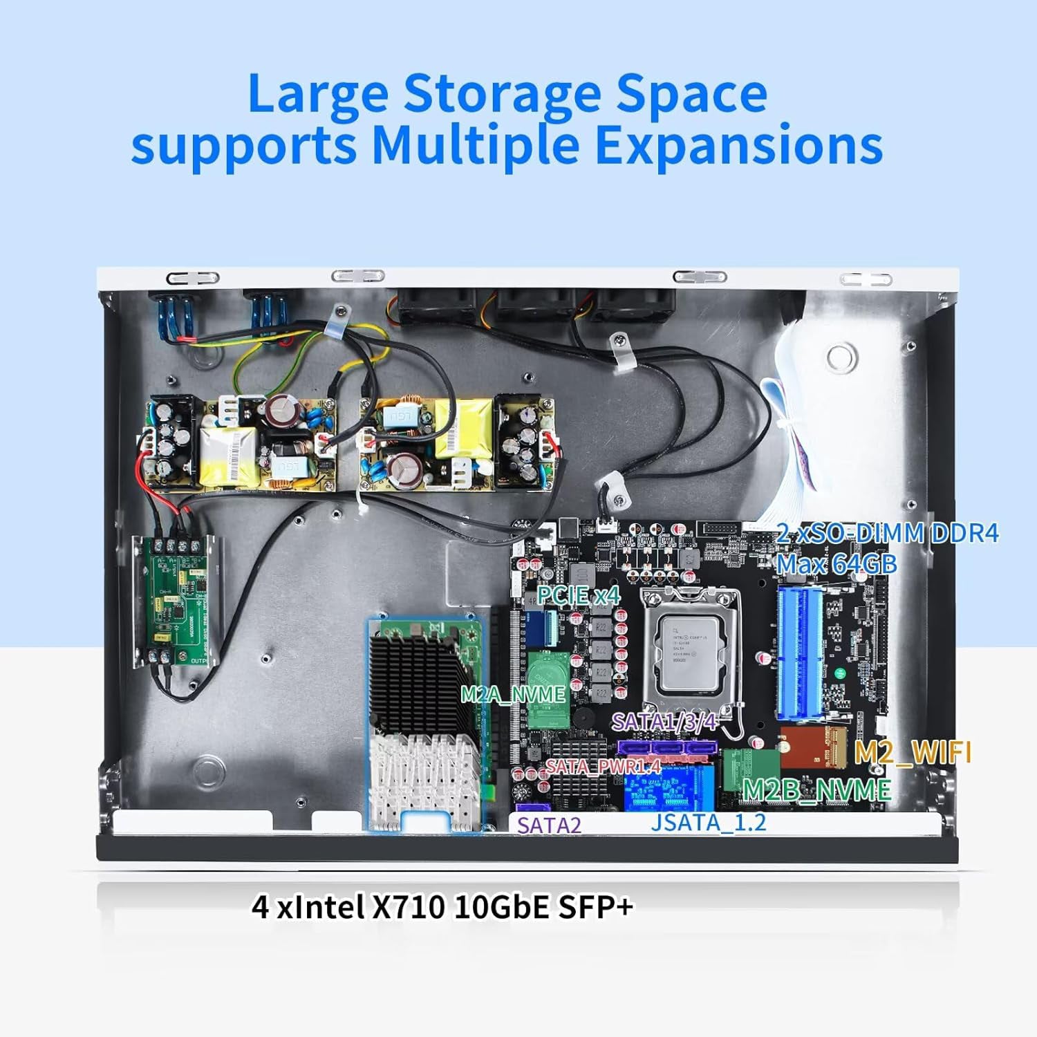 CWWK 1U B660 19" Rackmount Firewall i3-12100 i5-13400 i7-14700 Router PC 6 i226V 2.5GB LAN 10GbE SFP+ OPNsense Network Appliance