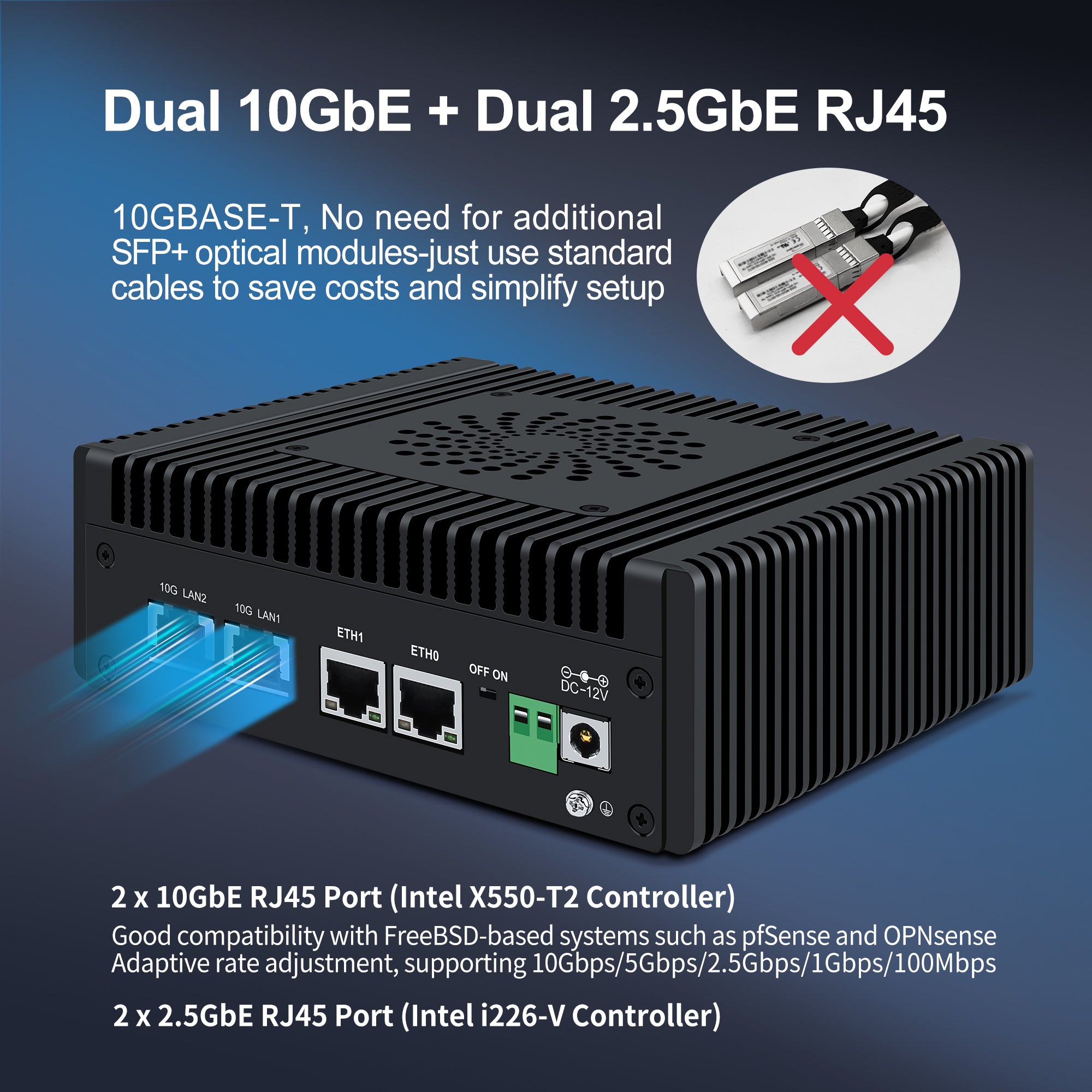 CWWK S7 Pro N150 N355 Mini PC Firewall with 2 Port 10GbE RJ45 + 2 Port 2.5GbE LAN,DDR5