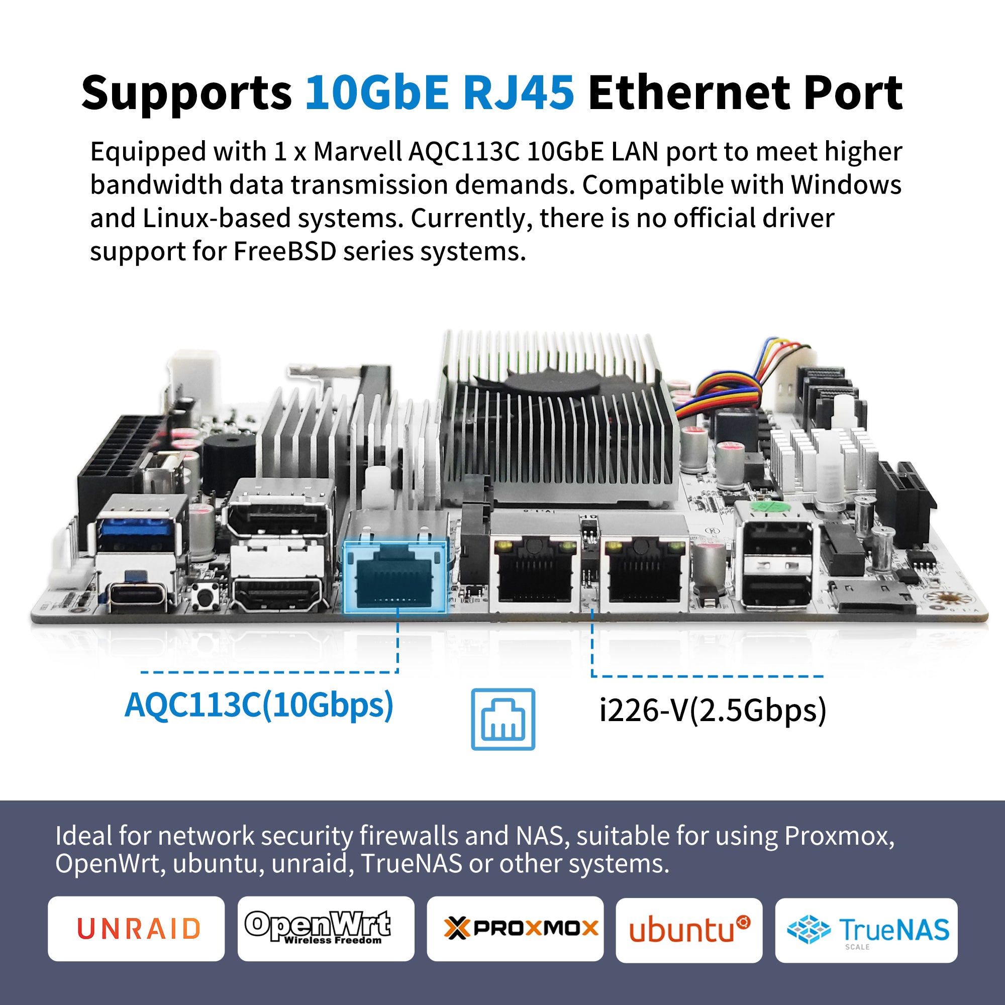 CWWK M8 NAS Motherboard 8 Bay with 10GbE RJ45 LAN, N150/N355CPU Mini ITX PC Motherboard