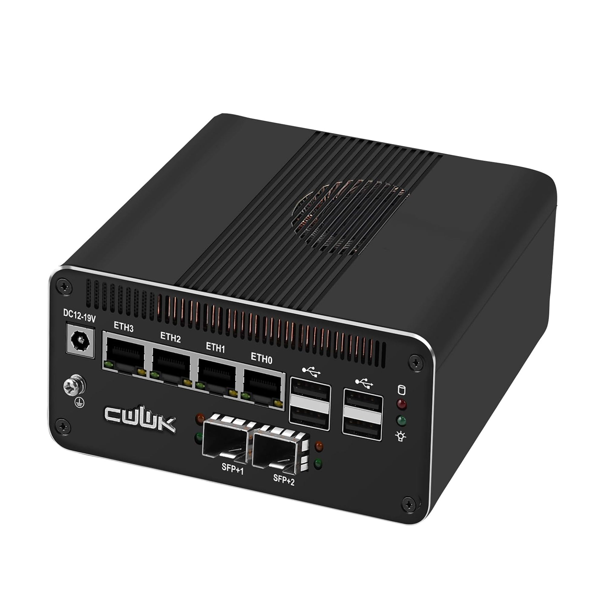 CWWK AI Mini PC S9/S10 Core Ultra 5 125H Firewall Appliance, 4 x 10GbE SFP+ Mini Computer, 4 Port 2.5GbE LAN, S10 Linux Server Micro PC, DDR5 NO RAM/SSD/OS, PCIe4.0 x4 NVMe, USB4, HD, DP
