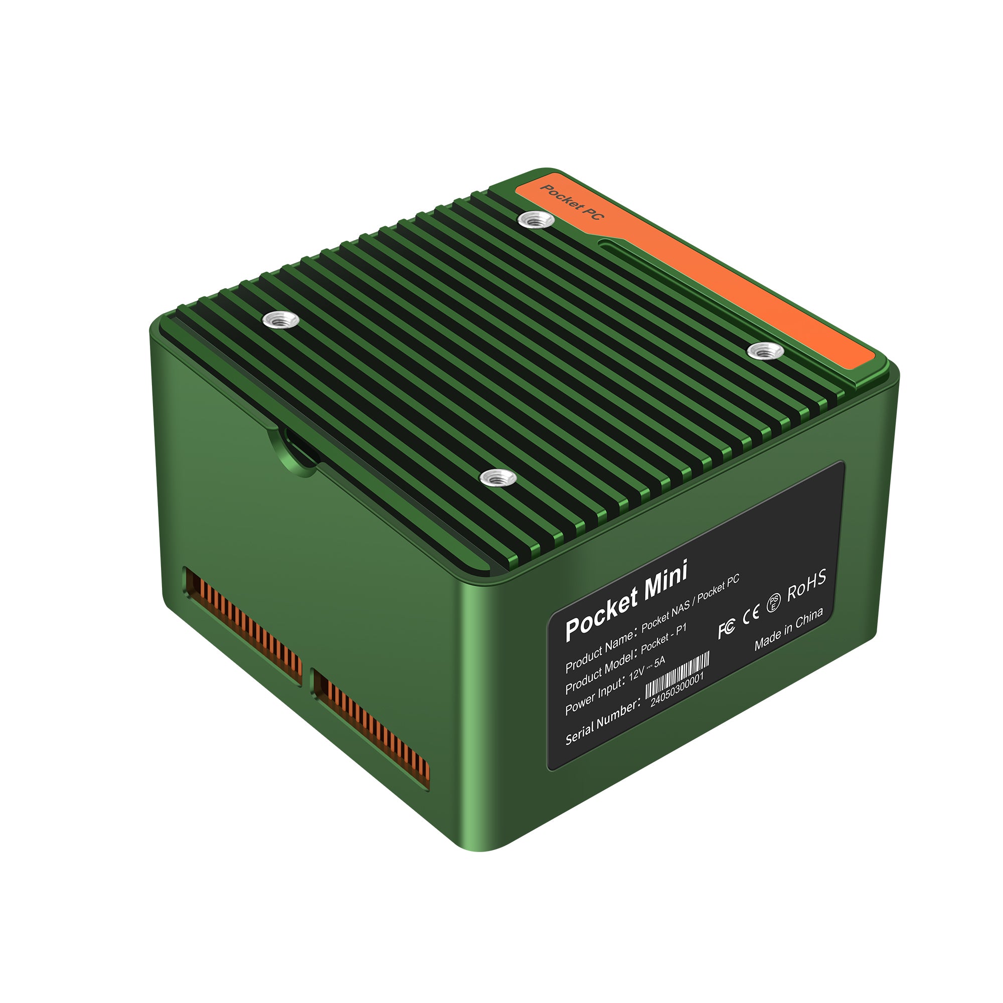CWWK X86 P5 PocketNAS,Core i3 N305/N100/N200 , 4x M.2 NVMe Micro PC with 2x i226-V 2.5GbE LAN, DDR5 Mini Desktop Computer with 16GB RAM 512GB SSD, USB3.2, Support Dual 4K Display, WiFi7/BT5.4 Expand,Green