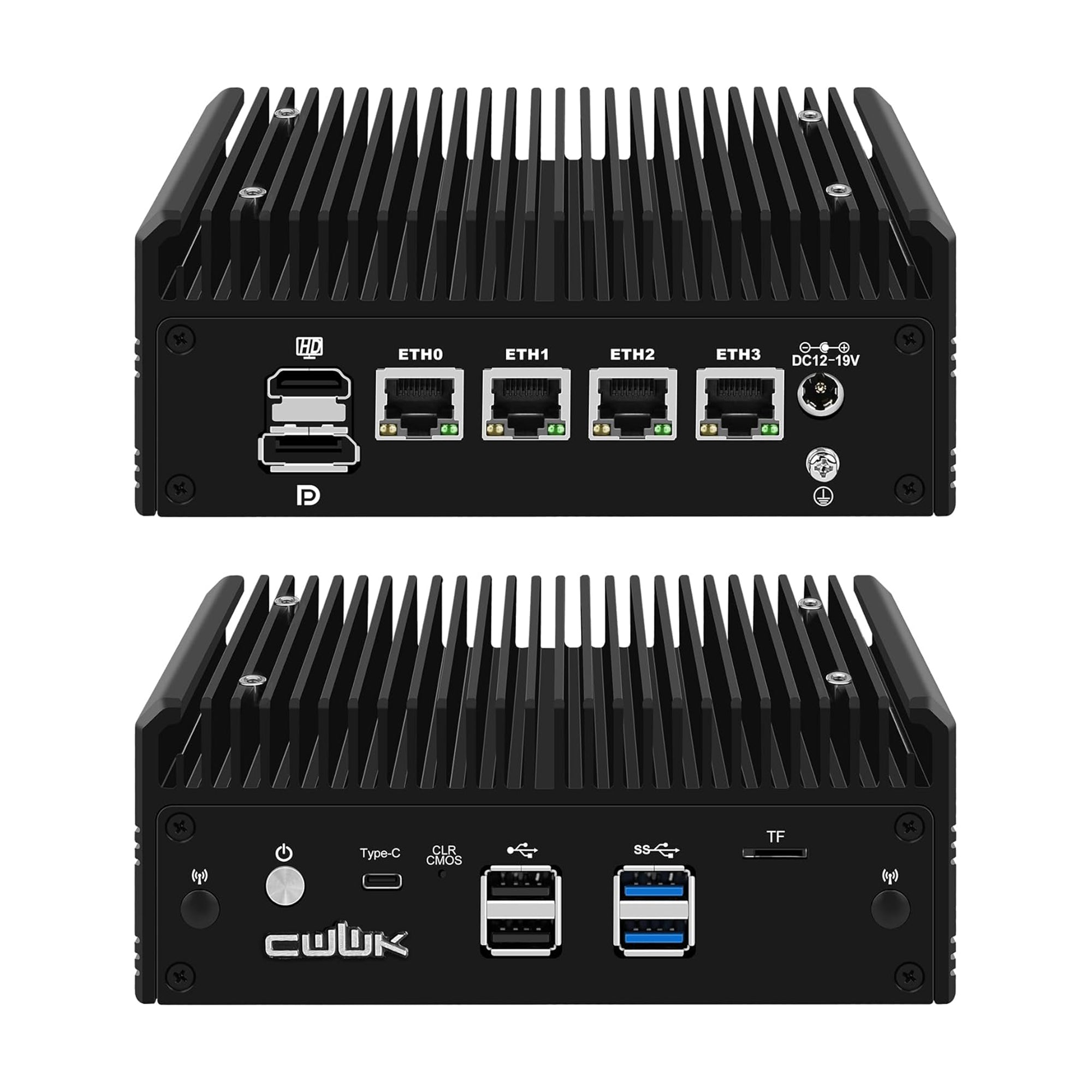 CWWK Mini PC F16 Fanless Ryzen 5 5500U Firewall Appliance, 4 x i226-V 2.5GbE LAN OPNsense Mini Computer