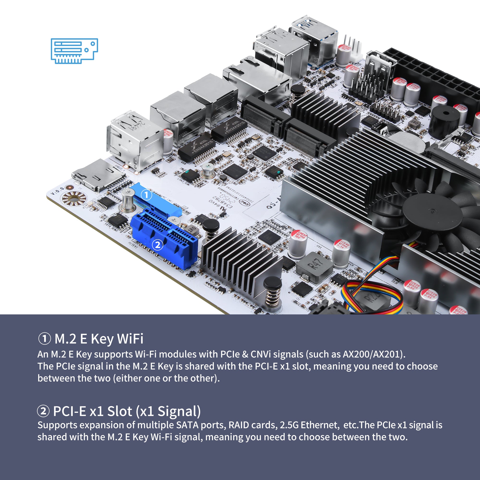 CWWK M8 NAS Motherboard 8 Bay with 10GbE RJ45 LAN, N150/N355CPU Mini ITX PC Motherboard