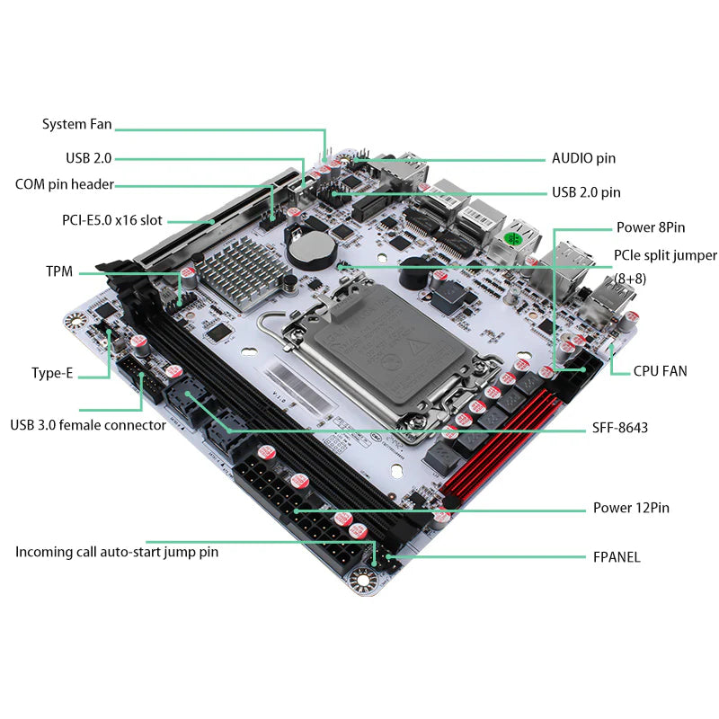 CWWK NAS-B-Q670-Plus 8 Bay NAS Motherboard with Dual 2.5GbE and 3x M.2