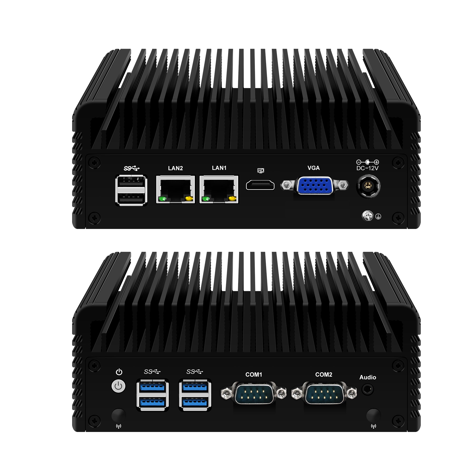 CWWK C7 Industrial PC, Fanless Mini PC Ryzen 5 5600U, Dual 2.5GbE i226V LAN, 2 × COM RS232,Mini Desktop Computer, DDR4 8GB RAM 128GB NVMe SSD