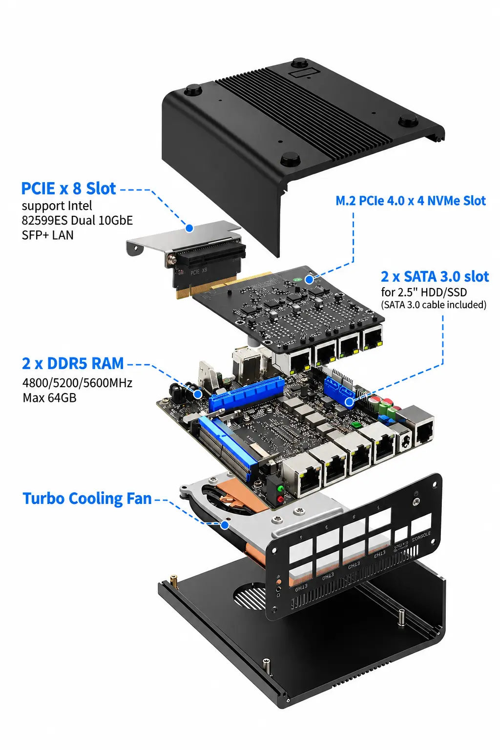 CWWK F14 8-Port 2.5GbE Firewall Mini PC