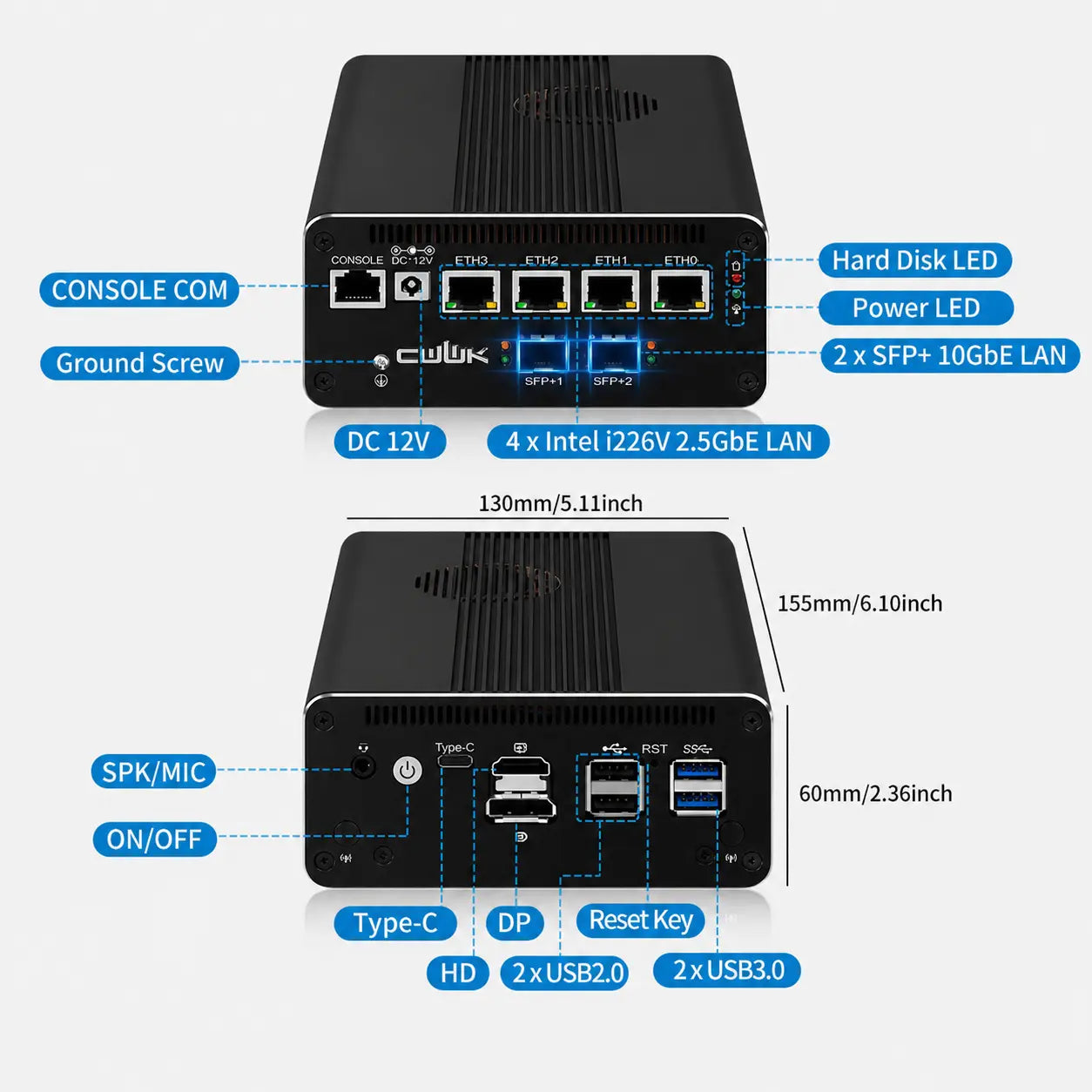 CWWK CW-S5 Dual 10GbE Network Mini PC with 11th generation CPU