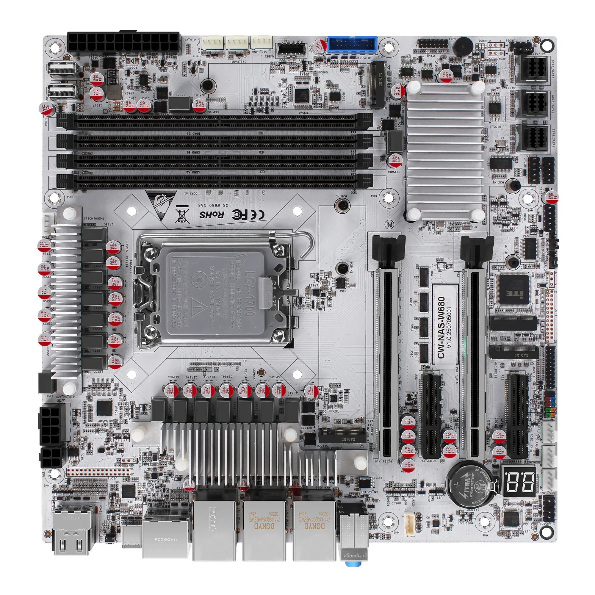 CWWK W680 NAS Motherboard Micro ATX 12 Bay, LGA 1700 mATX White PC Mainboard