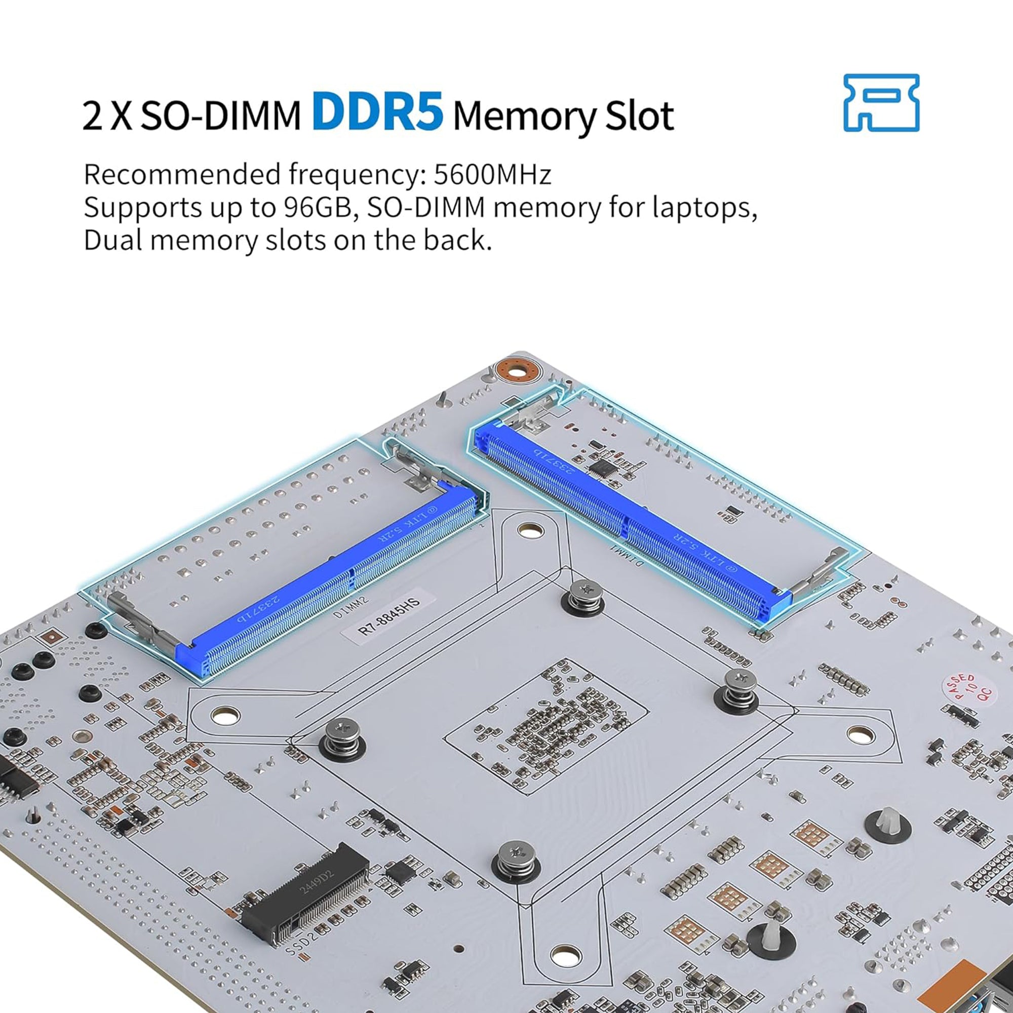 CWWK N7 NAS Motherboard 8 Bay with 2 x 10GbE RJ45 LAN, Ryzen 7 8845HS CPU