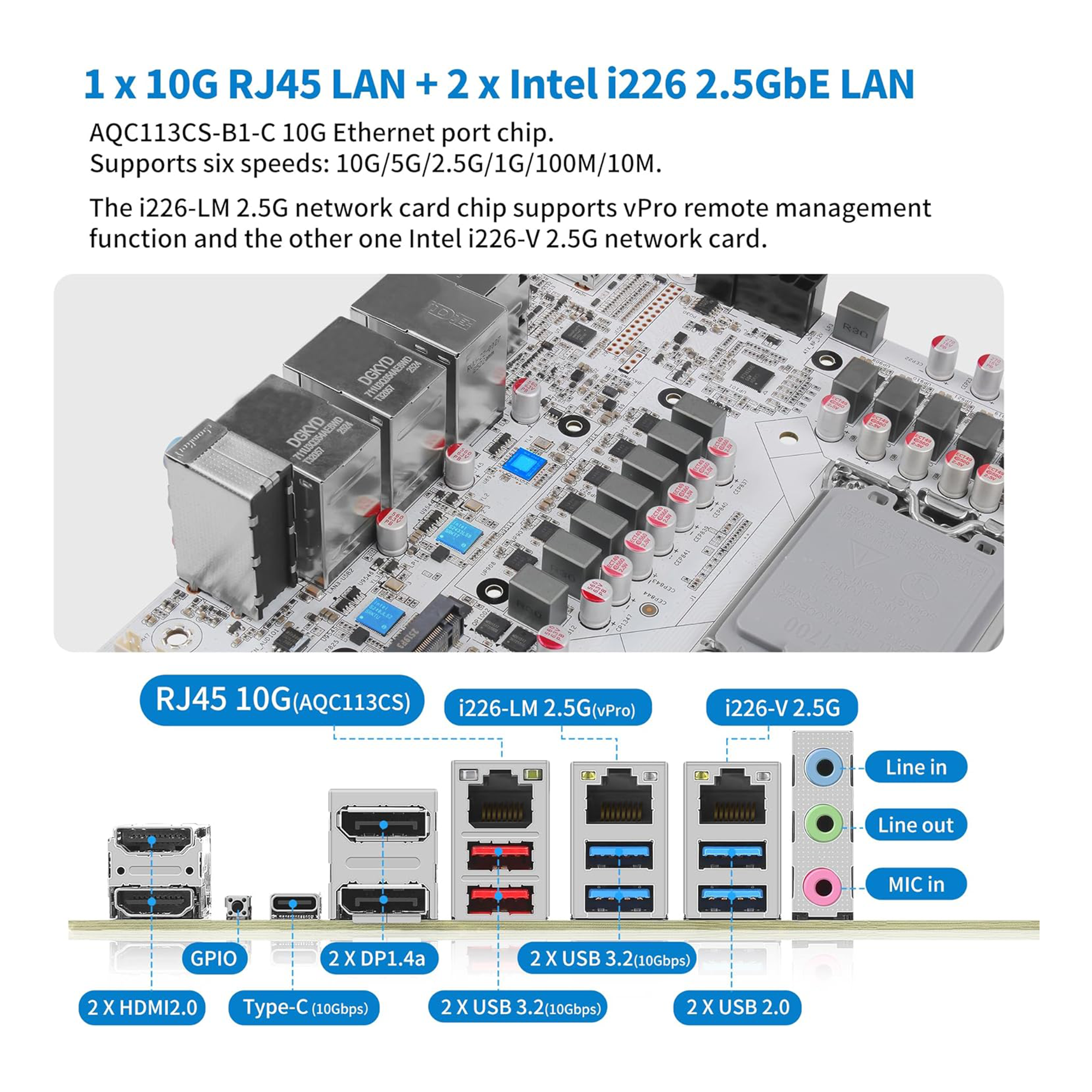 CWWK W680 NAS Motherboard Micro ATX 12 Bay, LGA 1700 mATX White PC Mainboard