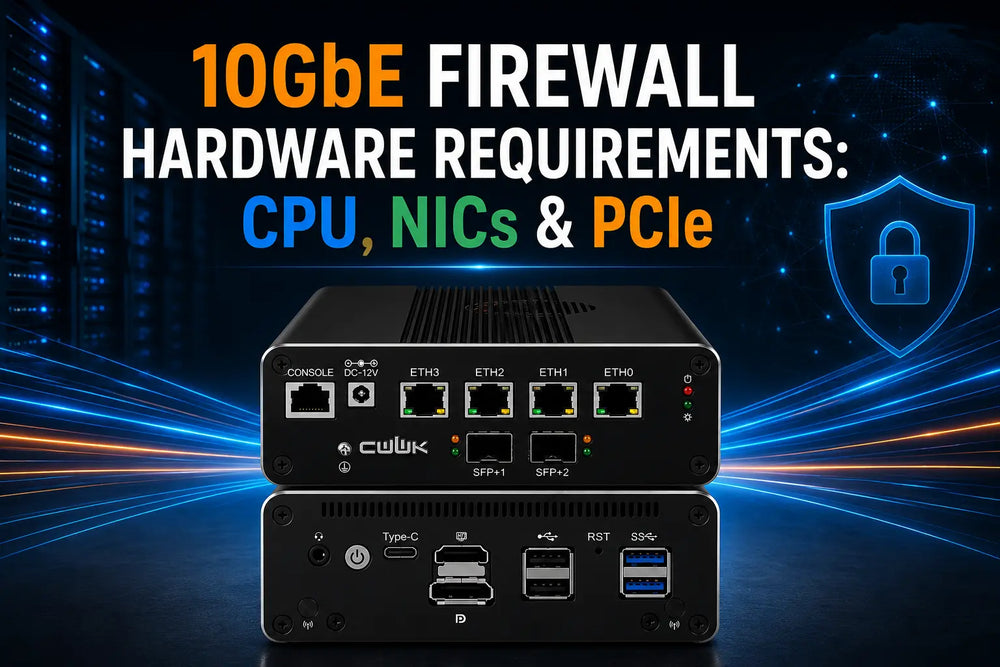 10GbE firewall hardware requirements covering CPU performance, network interfaces and PCIe expansion