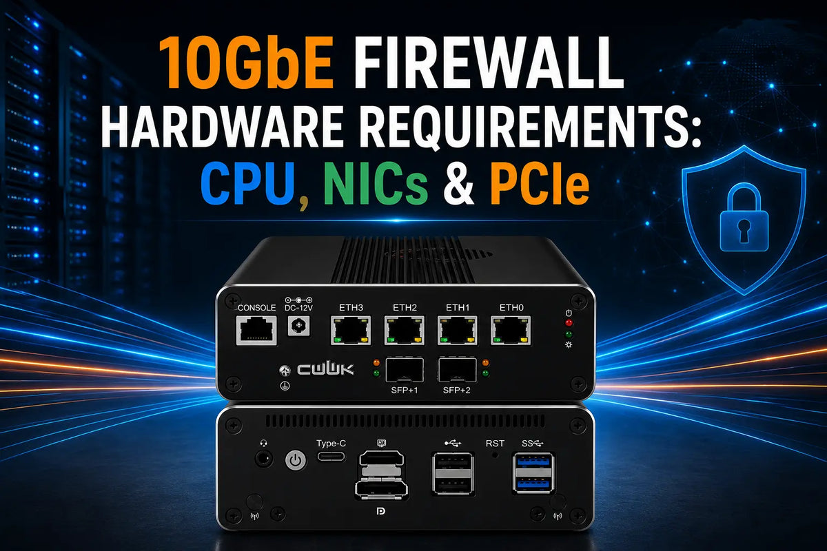 10GbE firewall hardware requirements covering CPU performance, network interfaces and PCIe expansion
