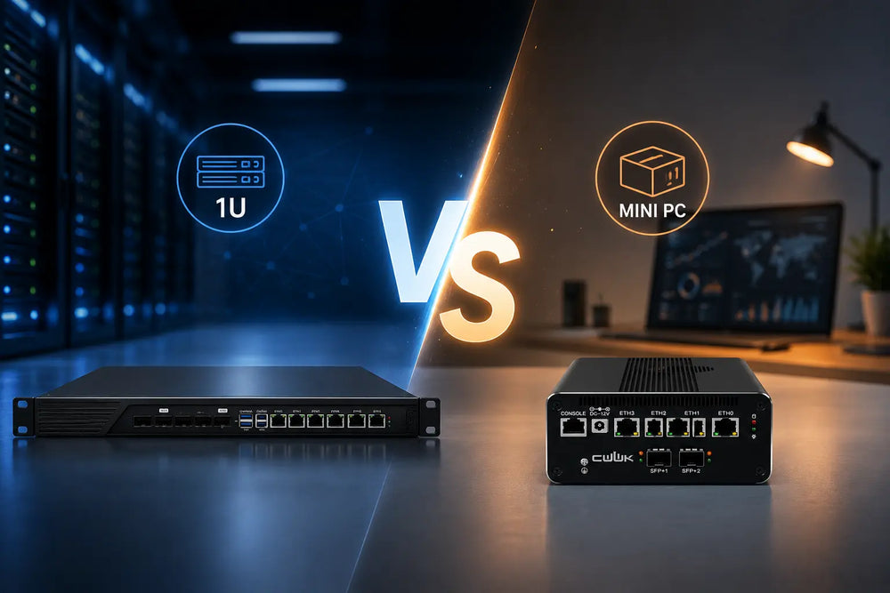1U rackmount firewall and mini PC firewall compared for network security deployment