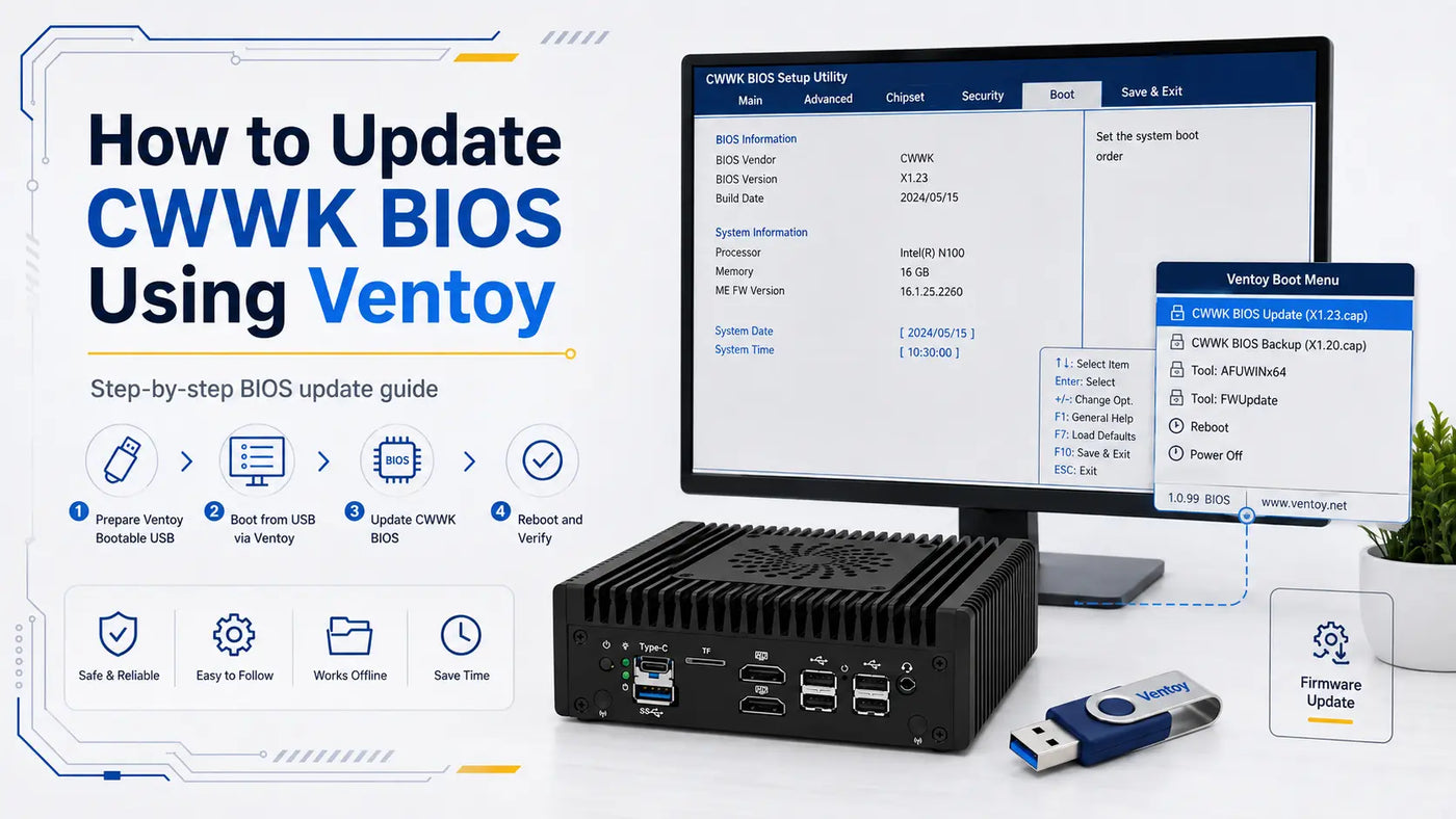 How to update CWWK BIOS using Ventoy on a CWWK S7 Pro mini PC