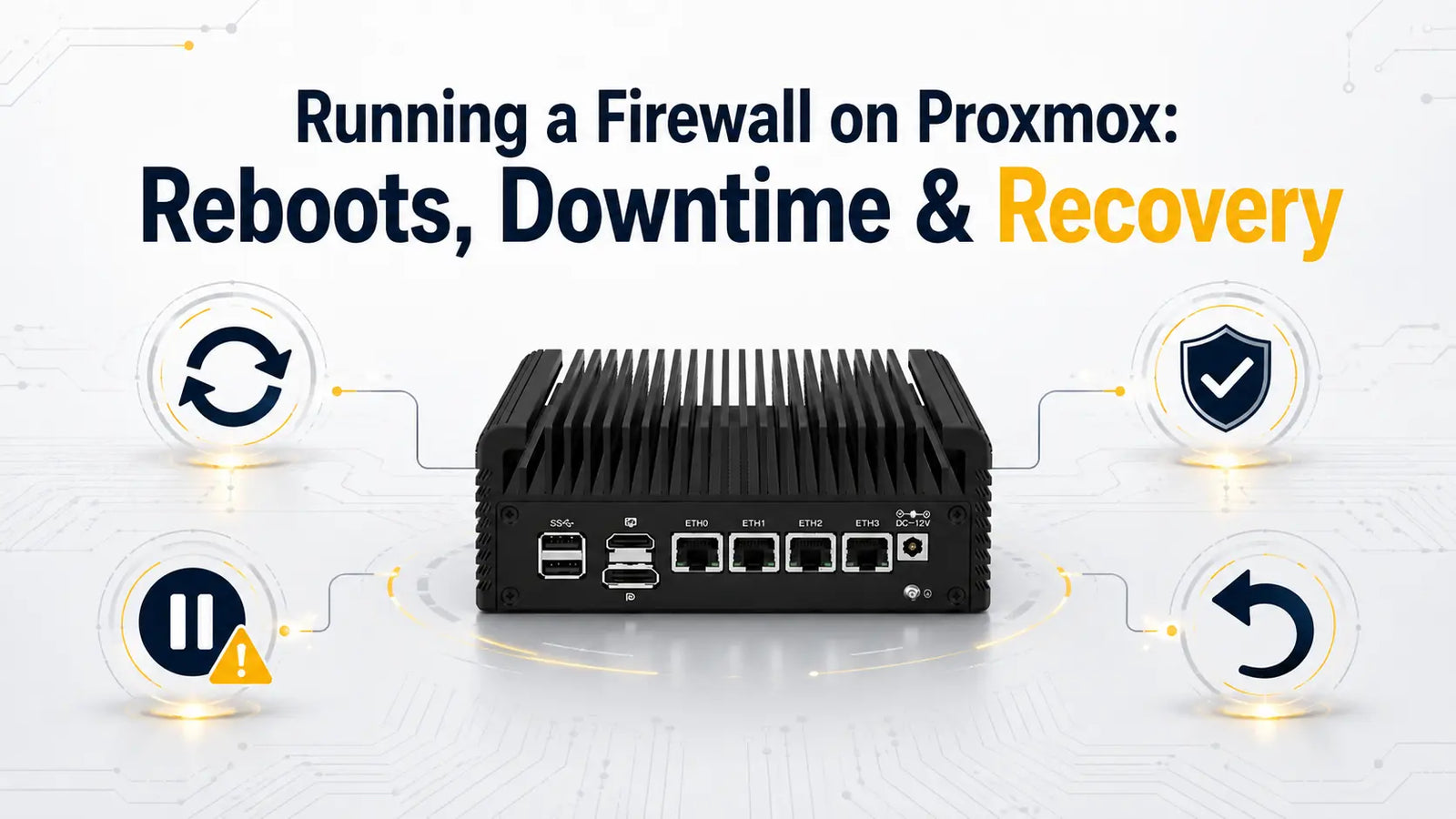 Proxmox firewall appliance with reboot, downtime and recovery concepts for virtualized firewall deployment