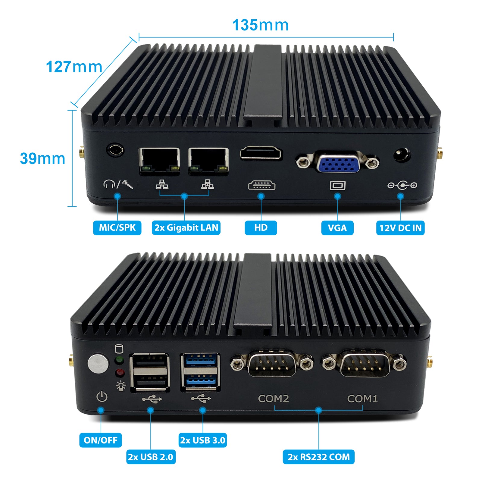 CWWK C8 Mini Industrial PC Fanless PC Celeron J4125 8GB RAM 256GB SSD 2*LAN HD VGA 4*USB Win11 Mini PC Fanless High Performance Compact Design Embedded Industrial Computer for industrial applications