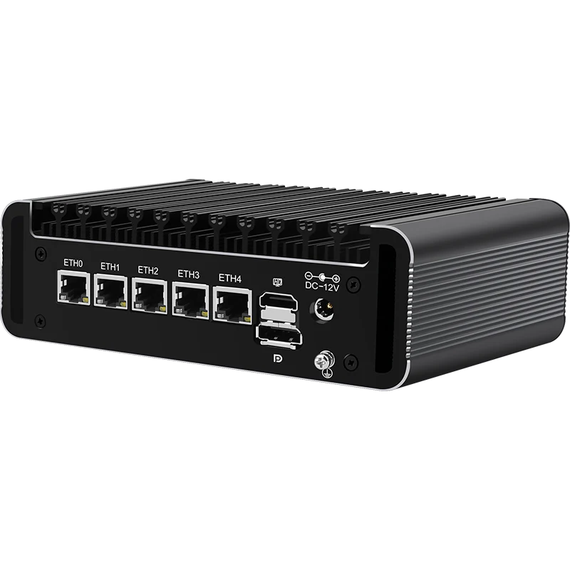 CWWK C5 Mini PC Firewall,Industrial Micro Appliance J6413, 5 Port i226V 2.5GbE LAN 2 x Com, OPNsense Hardware, Type-C, TF, 2 Display, DDR4  RAM  NVMe SSD