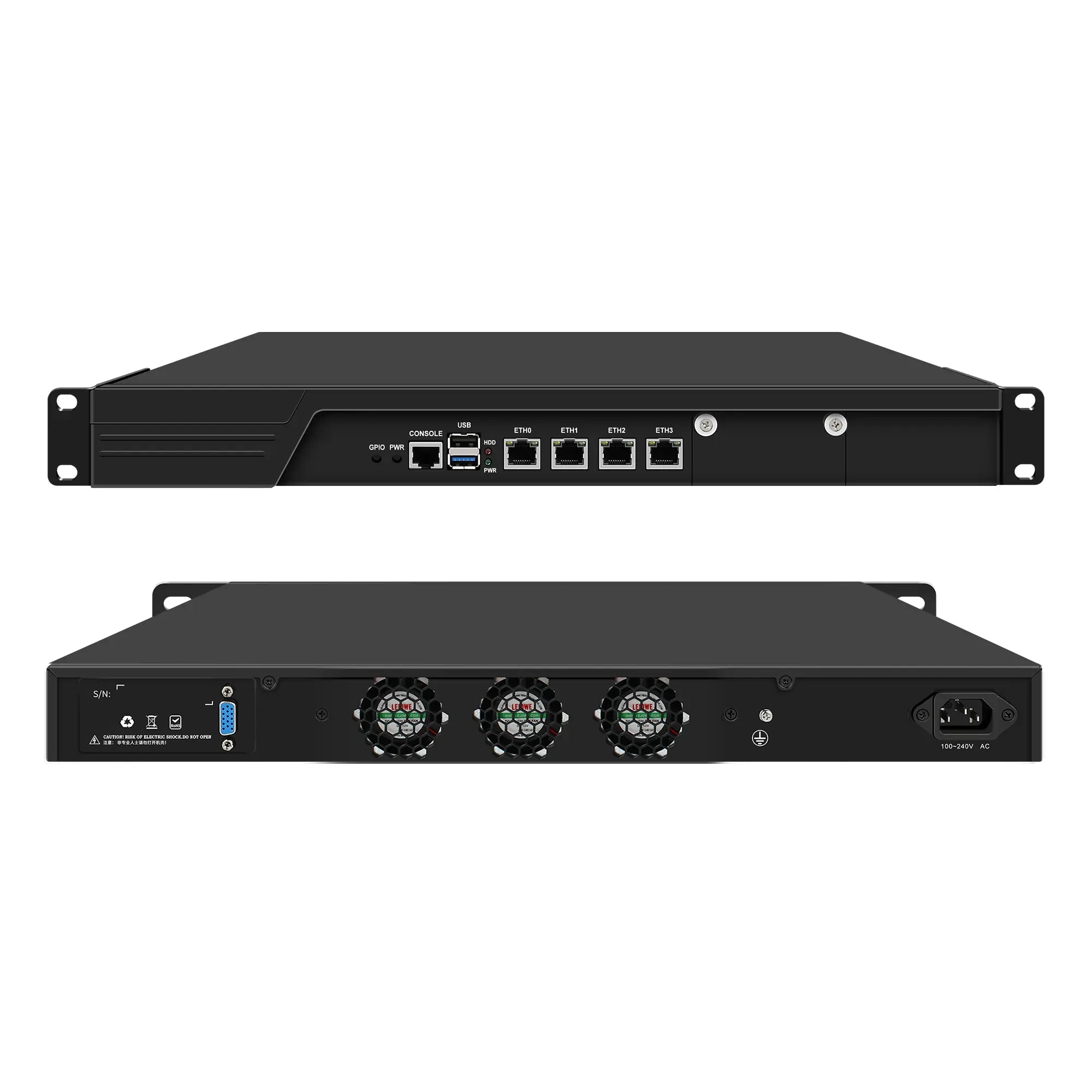 CWWK CW-U2 Firewall Hardware, 19 Inch 1U Rackmount, Intel N100 N200 N150 N300 Core i3 N305,4×2.5GbE or 2×10GbE SFP+ for OPNsense & pfSense,  Network Security Appliance, VGA, DDR5