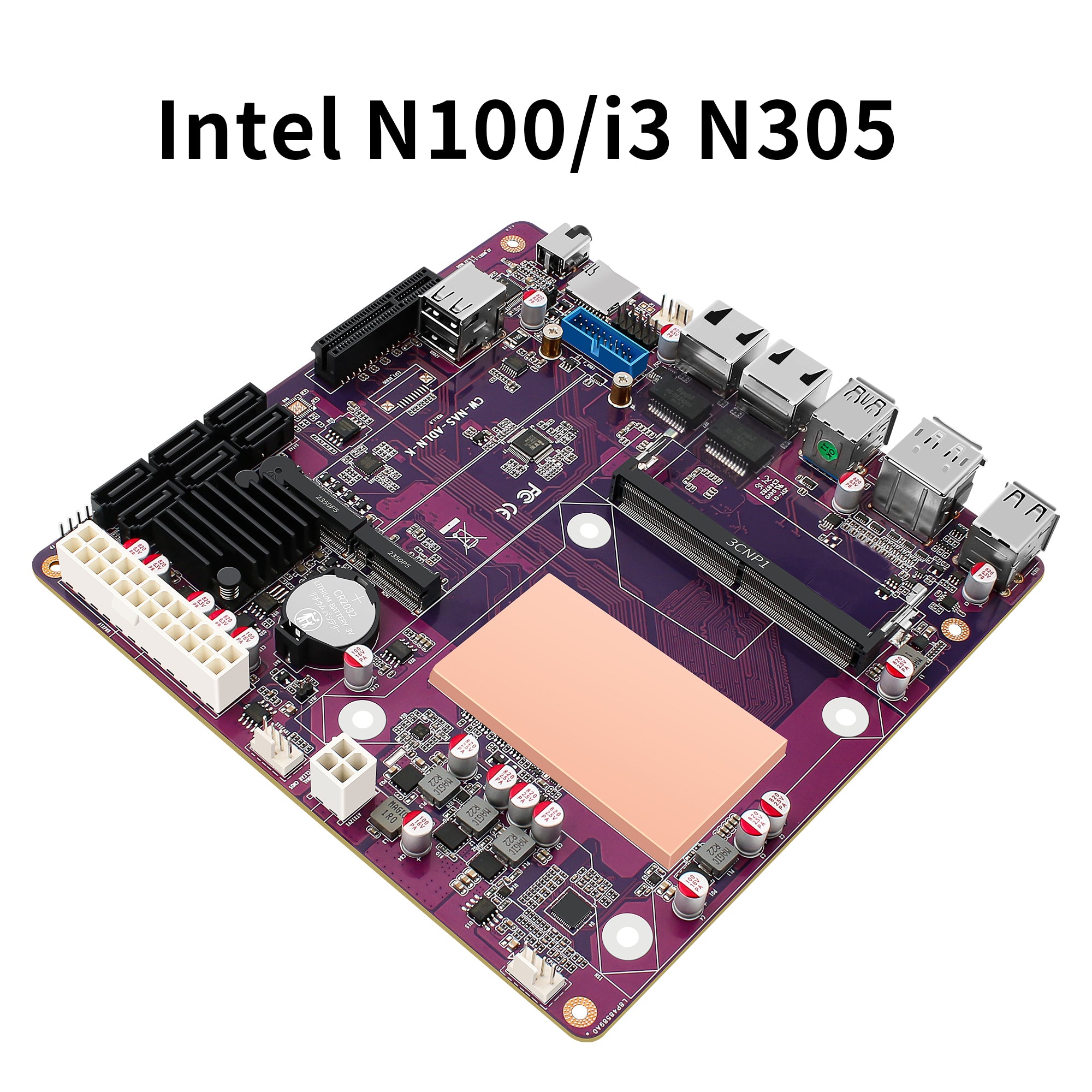 CWWK CW-M2 ChangWang Mini-ITX Purple NAS Motherboard with 6 SATA and Dual 2.5GbE,Adaptation OpenClaw