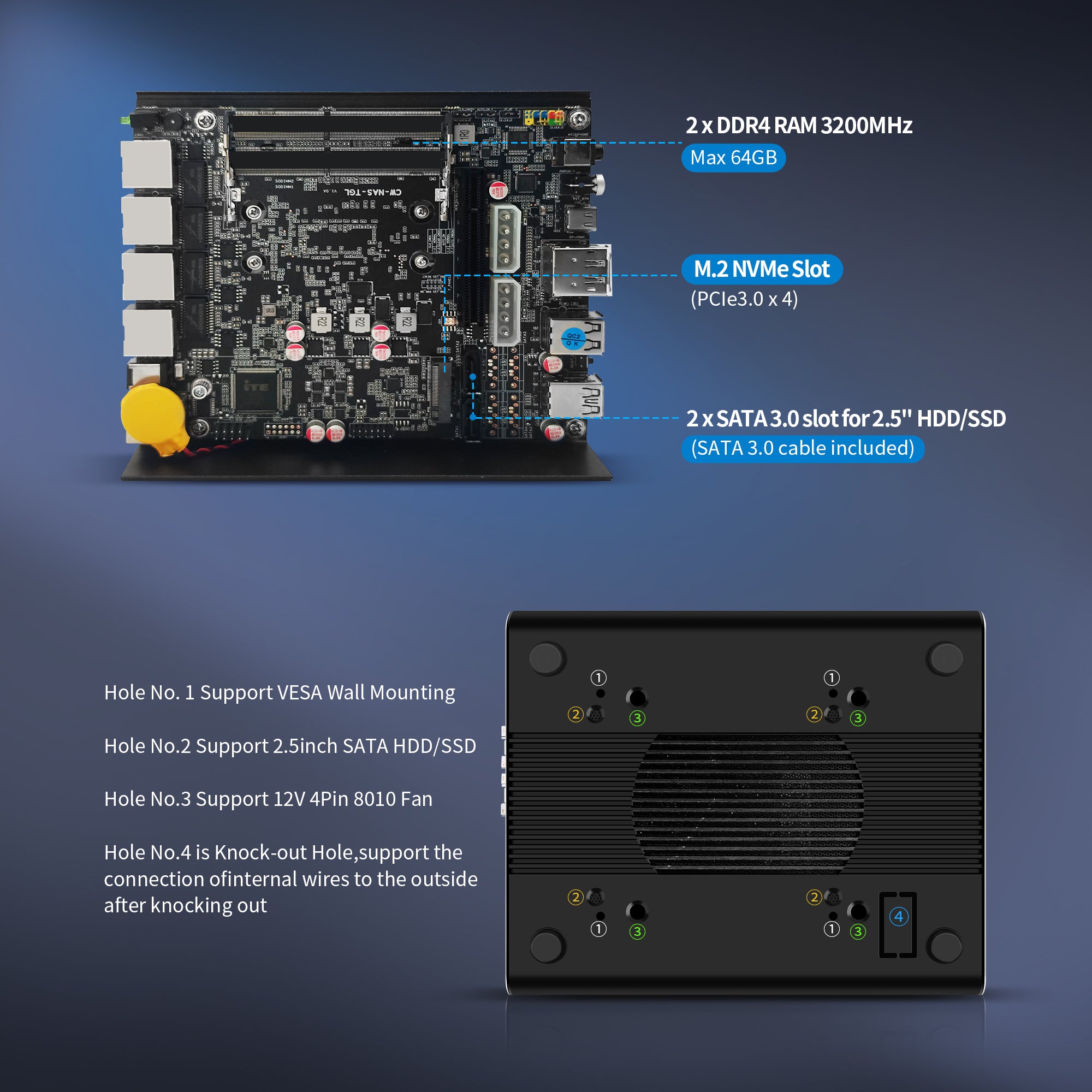 CWWK Mini PC Firewall Appliance F15 Core i7-1185G7, Core i5 1135G7, Core i3 1115G4, 2 x 10GbE SFP+ Mini Computer mit 4 x i226-V 2.5GbE LAN, 4K 3-Display, USB-C, AES-NI