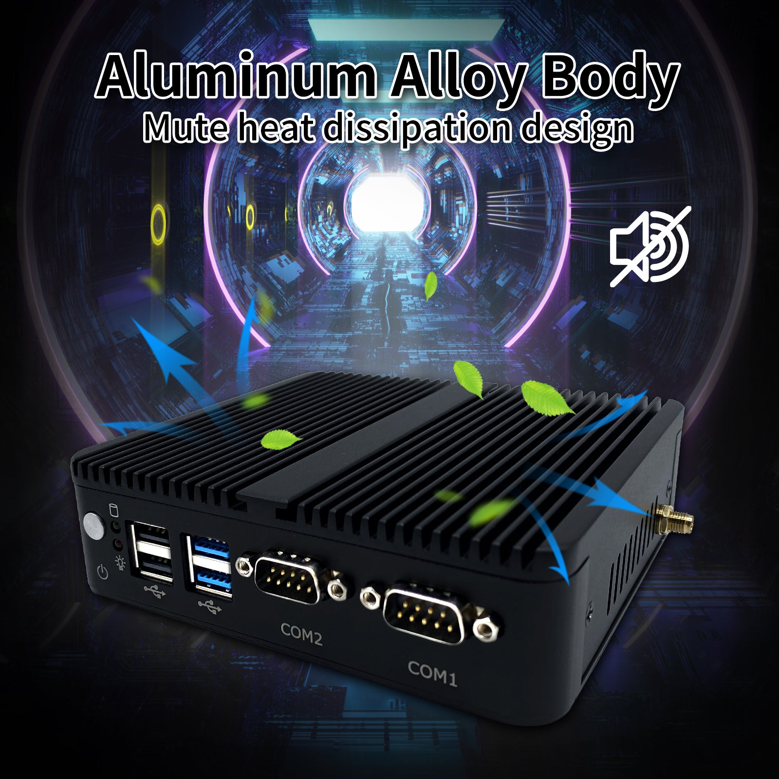 CWWK C8 Mini Industrial PC Fanless PC Celeron J4125 8GB RAM 256GB SSD 2*LAN HD VGA 4*USB Win11 Mini PC Fanless High Performance Compact Design Embedded Industrial Computer for industrial applications