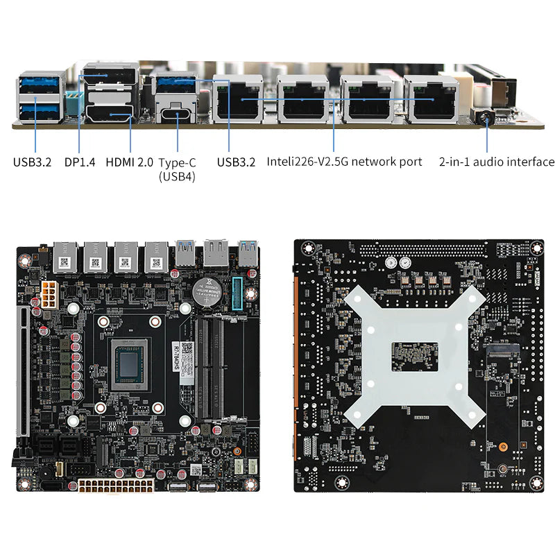 CWWK M7 AMD 8845HS Nas Motherboard 8-bay/9-bay 8K display 4 network 2.5G/9 SATA/PCIe x16 ITX