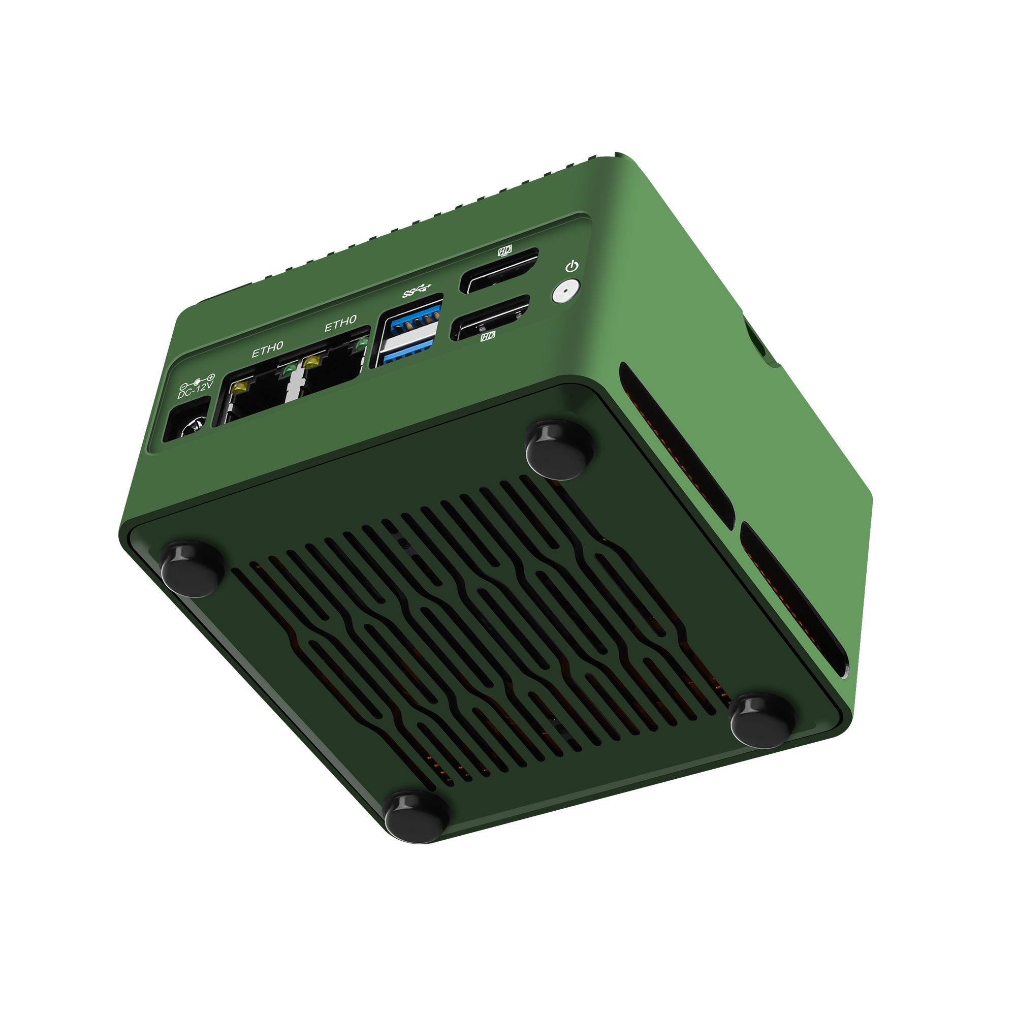 CWWK X86 P5 PocketNAS,Core i3 N305/N100/N200 , 4x M.2 NVMe Micro PC with 2x i226-V 2.5GbE LAN, DDR5 Mini Desktop Computer with 16GB RAM 512GB SSD, USB3.2, Support Dual 4K Display, WiFi7/BT5.4 Expand,Green