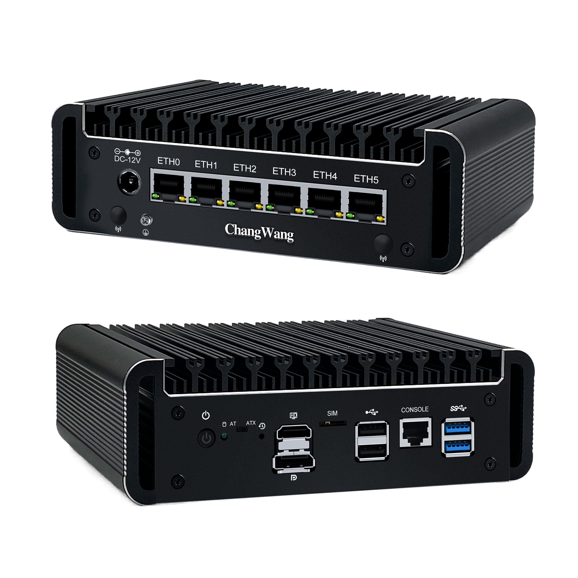CWWK F24 Micro Computer Hardware Namely Firewalls Celeron J6413, Fanless Mini PC Support OPNsense, Office Network Appliance Dual 4K HD, DP, SIM Slot, Barebone (No RAM/SSD/OS)