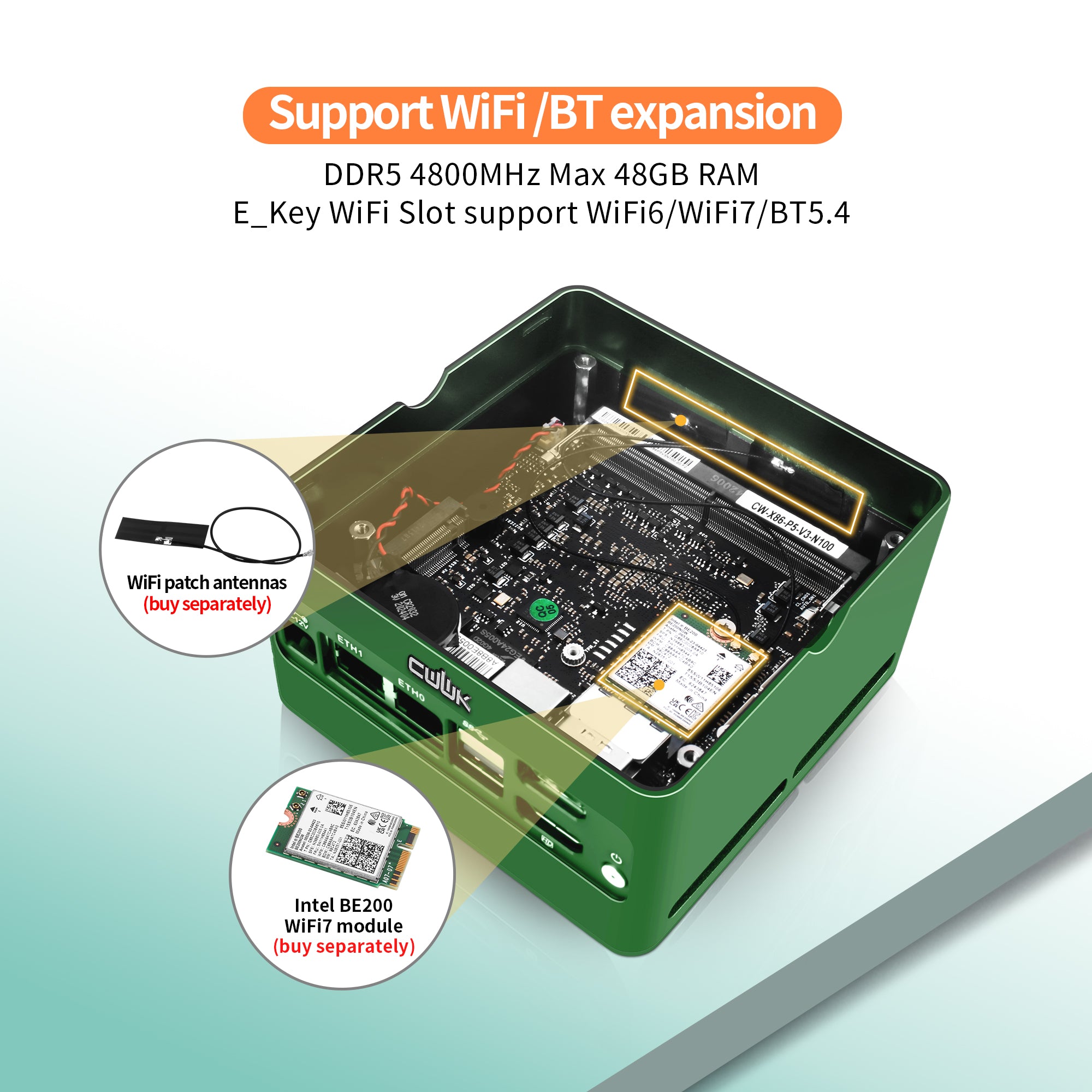 CWWK X86-P6 N150/N355 Mini PC NAS , 4 x M.2 NVMe X86-P6 Mini Desktop Computer with 2 x  i226-V 2.5GbE LAN, DDR5 Micro PC , 2-Display, WiFi7/BT5.4 Expandable