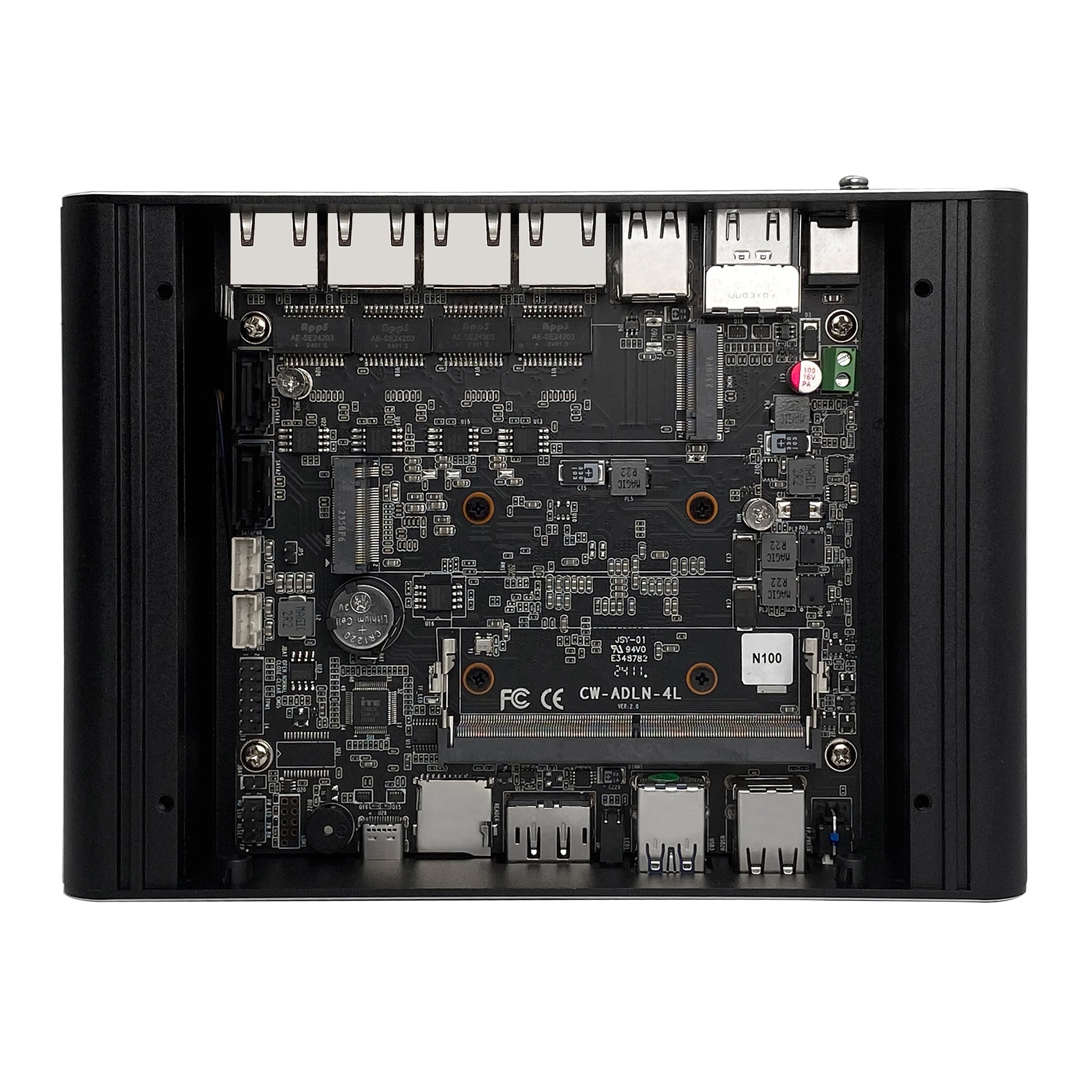 CWWK F3 Fanless Mini PC Firewall Appliance with 4 x Intel i226 2.5GbE, DDR5, Dual NVMe, Dual SATA, HDMI/DP/Type-C