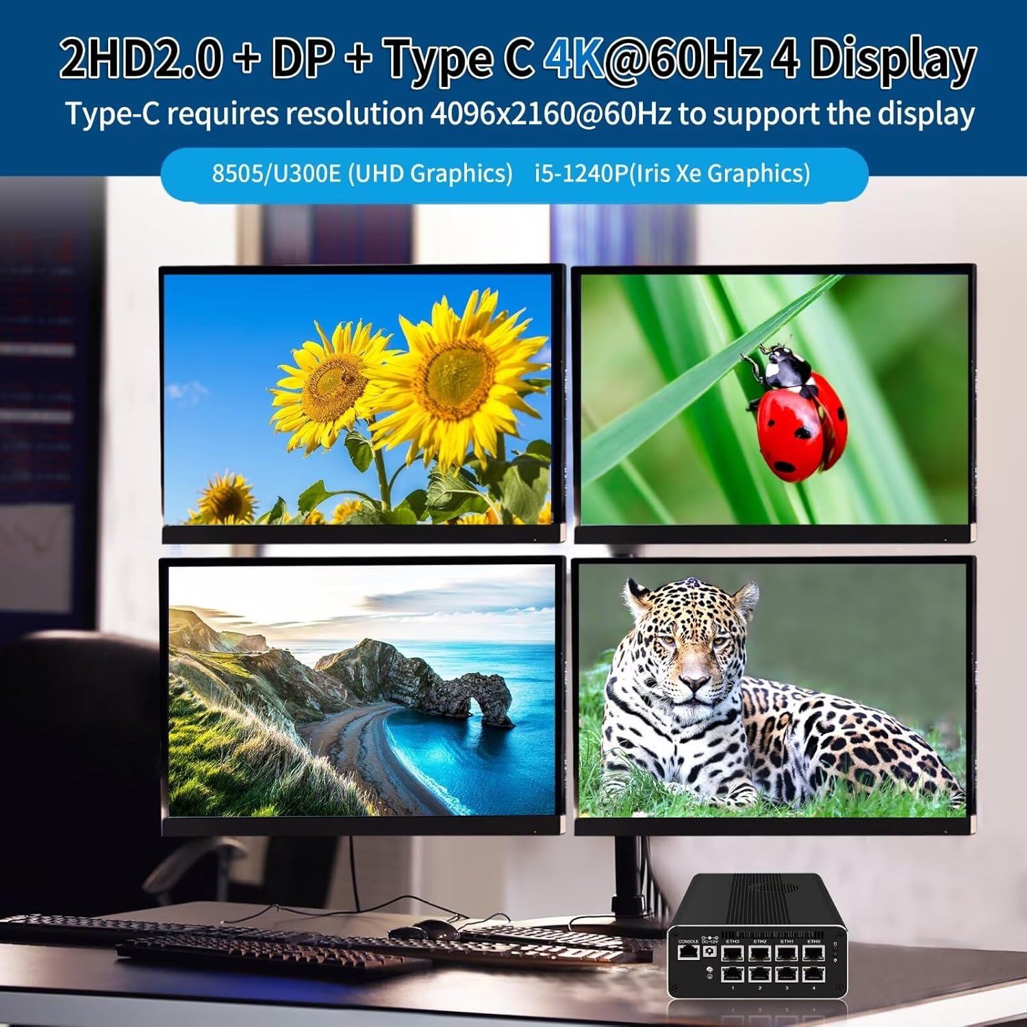 CWWK F14 Mini PC Firewall Micro Appliance, 8 Port i226V 2.5GbE LAN,12th Gen Core i5 1240P, OPNsense Hardware