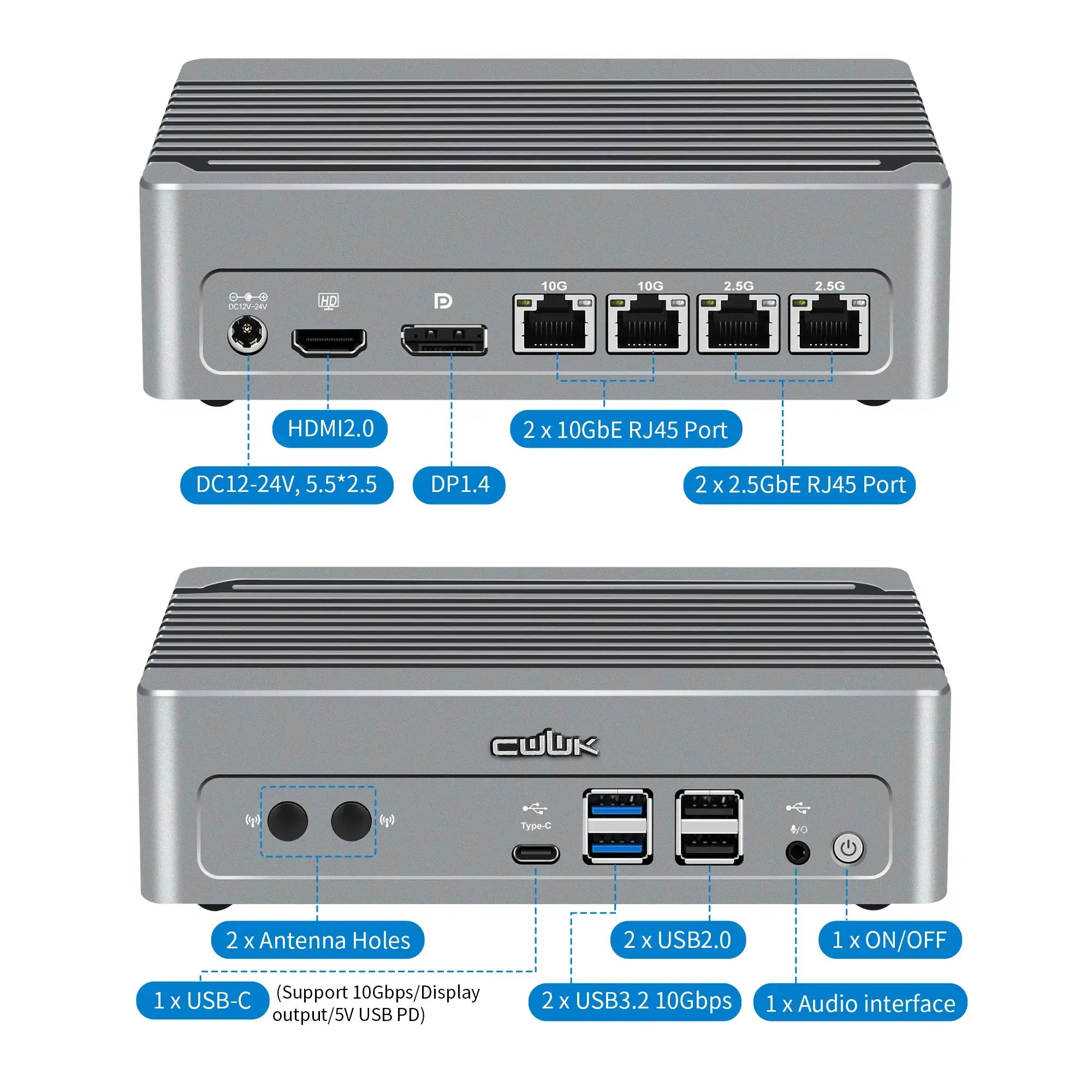 CWWK SilverCore CW-D2 Dual-LAN Dual-Power Industrial PC,DDR5