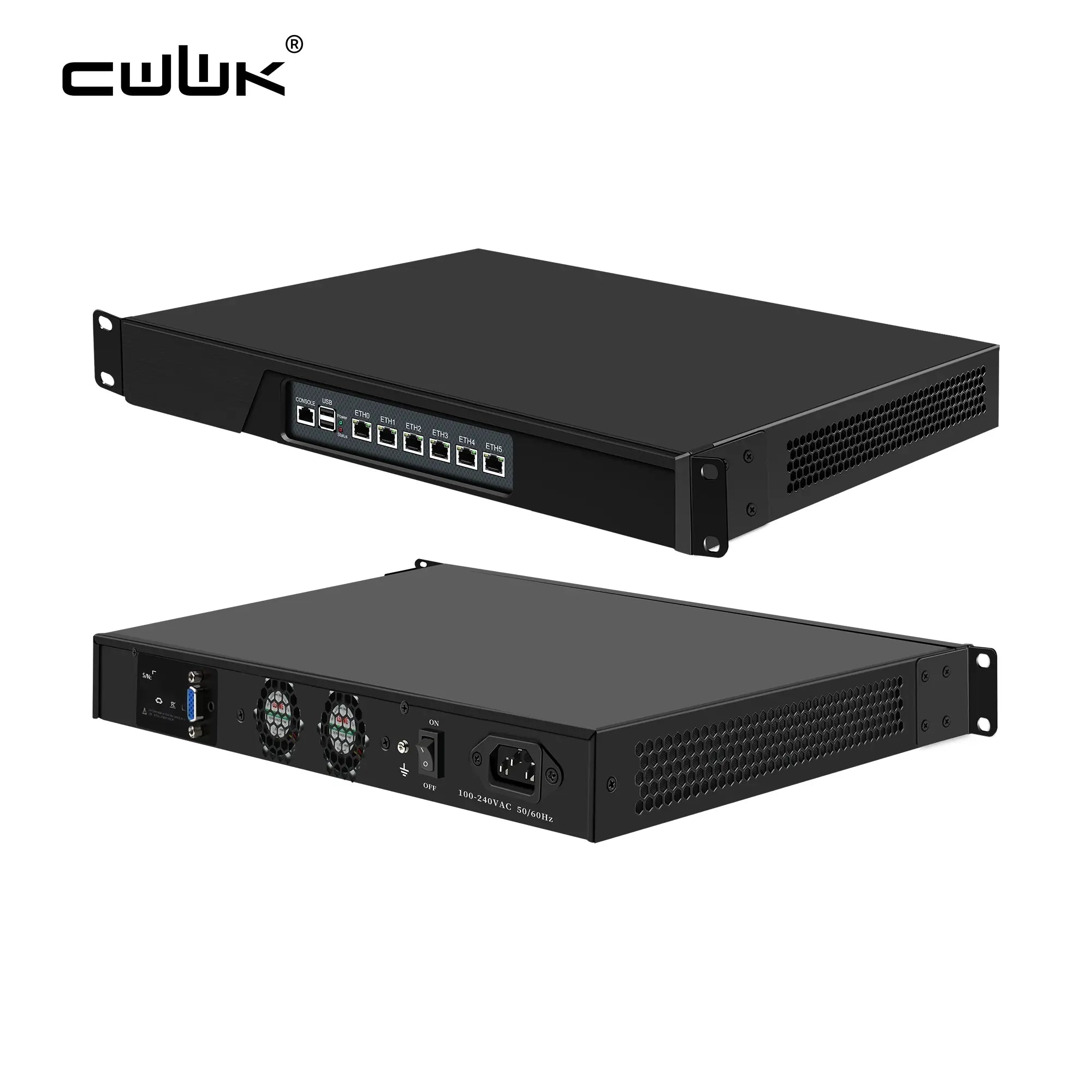 CWWK CW-U10 1U Firewall 19“ Rackmount Appliance Intel i3-3217U 6×Gigabit LAN for pfSense OPNsense VPN