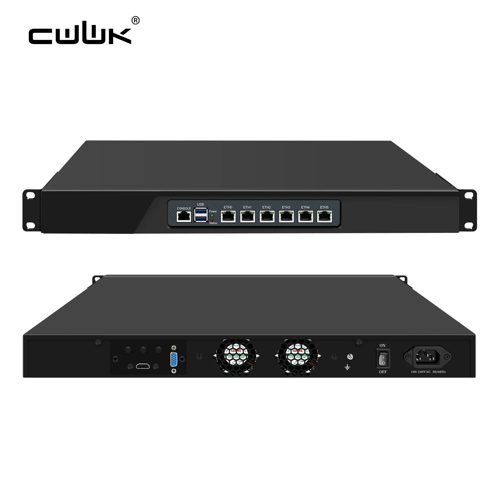 CWWK CW-U11 1U/2U Rackmount Firewall Appliance, 6 LAN Intel I225 Router Hardware, Intel N5105, 19" Rack PC for OPNsense, pfSense, OpenWrt, VPN, Homelab Network Server