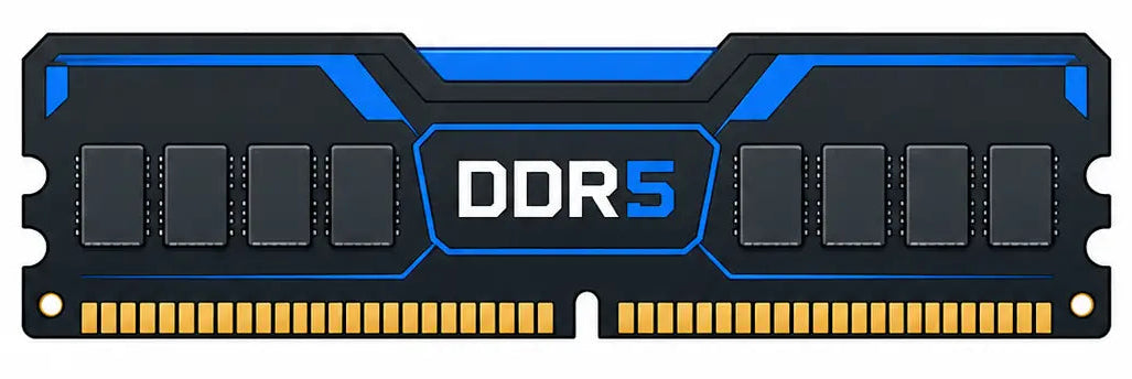 DDR5 RAM module on a white background