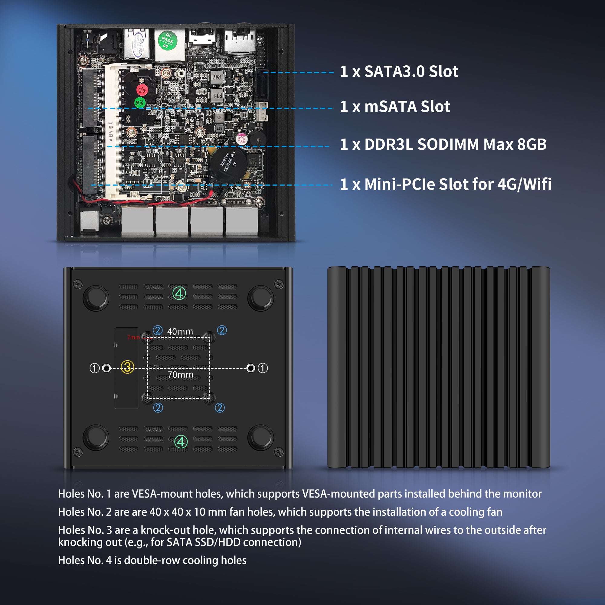 CWWK J3710 Fanless Microcomputers F37, 4X 2.5GbE LAN, OPNsense Mini Firewall Appliance Dual 4K HD/DP, Desktop Compact PC RJ45 COM Slot, 2 x USB3.0, Barebone for Home Office