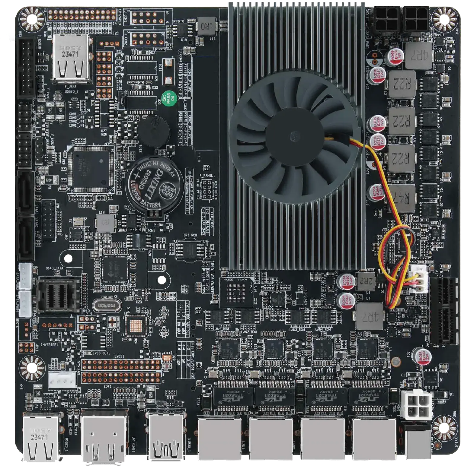 NAS-B-M13 DC 19V Embedded NAS Motherboard with 4x 2.5GbE, M.2 Expansion, HDMI and DP