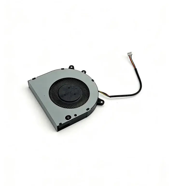 Computer fan with a cable on a white background