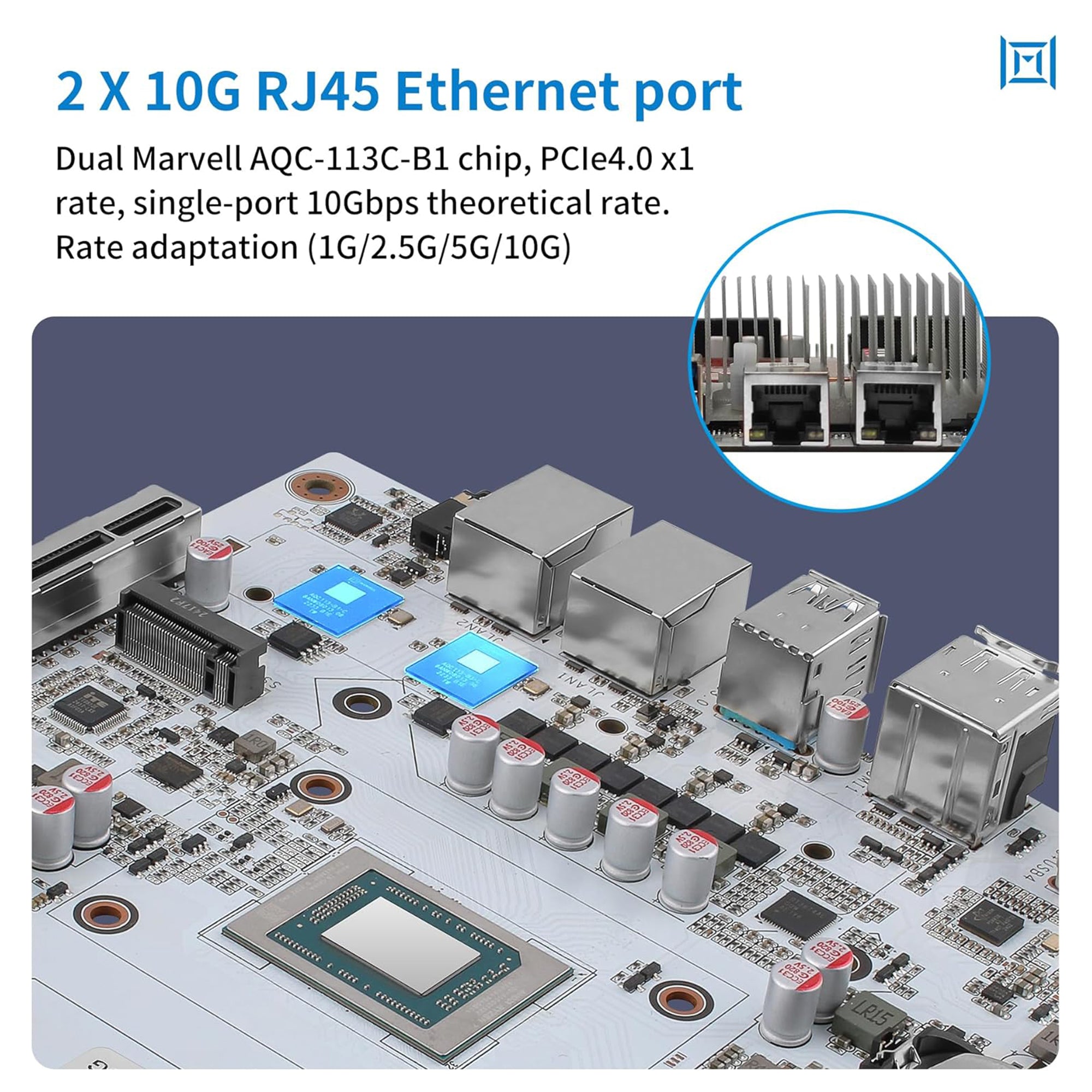 CWWK N7 NAS Motherboard 8 Bay with 2 x 10GbE RJ45 LAN, Ryzen 7 8845HS CPU