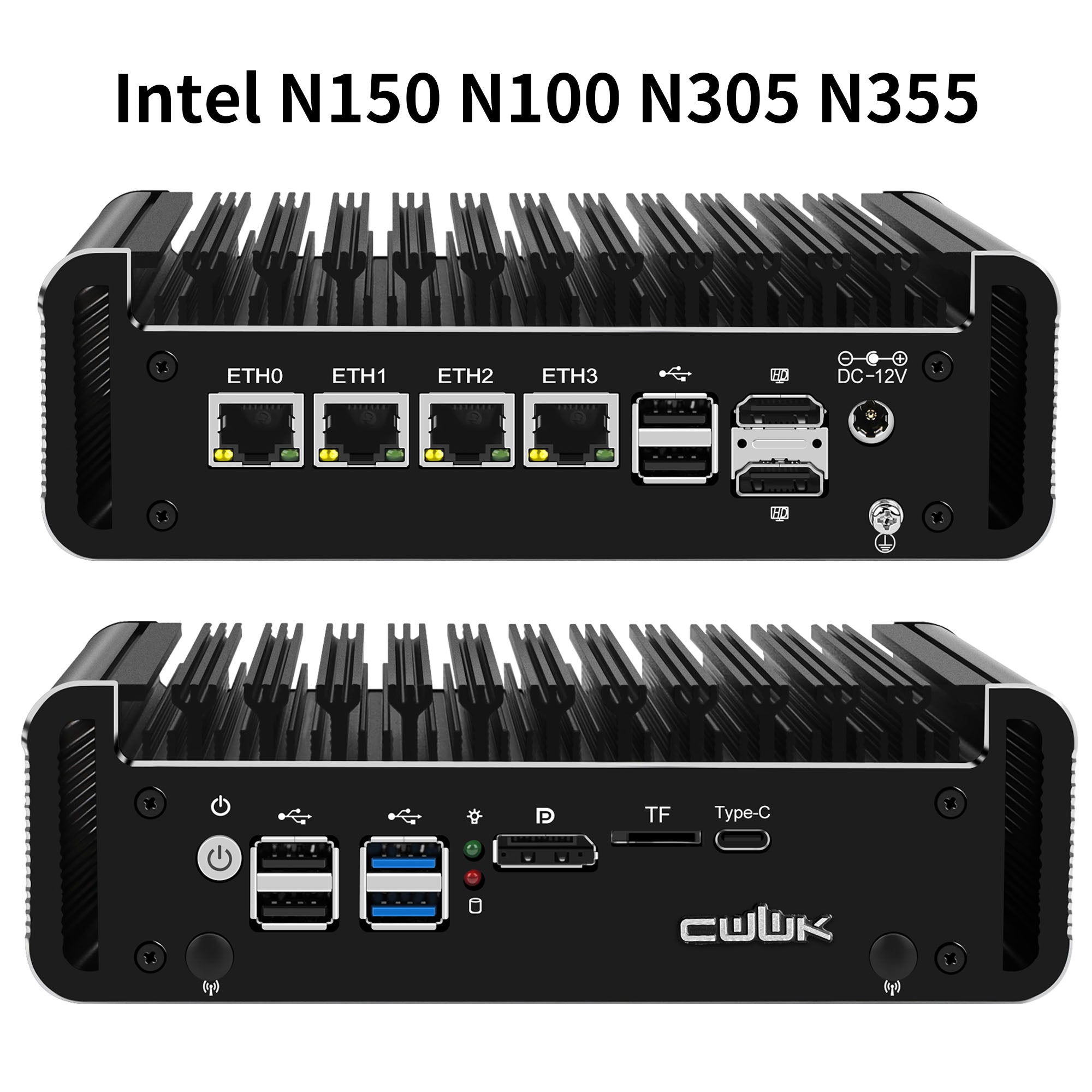 CWWK F3 Fanless Mini PC Firewall Appliance with 4 x Intel i226 2.5GbE, DDR5, Dual NVMe, Dual SATA, HDMI/DP/Type-C