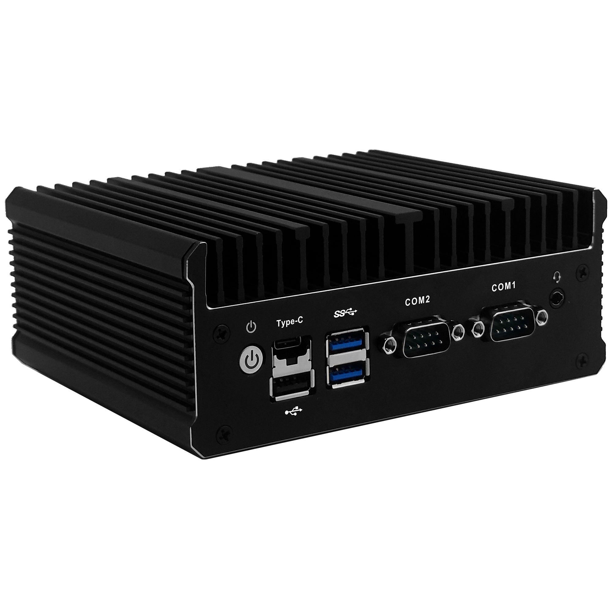 CWWK C1 Fanless Mini PC, Core N100,J6412  2 × 2.5GbE i226V LAN Port, 2 × COM RS232, Support WIFI/BT, Fanless Desktop Computer, DDR4 8GB RAM 128GB NVMe SSD, Windows 11 Pro