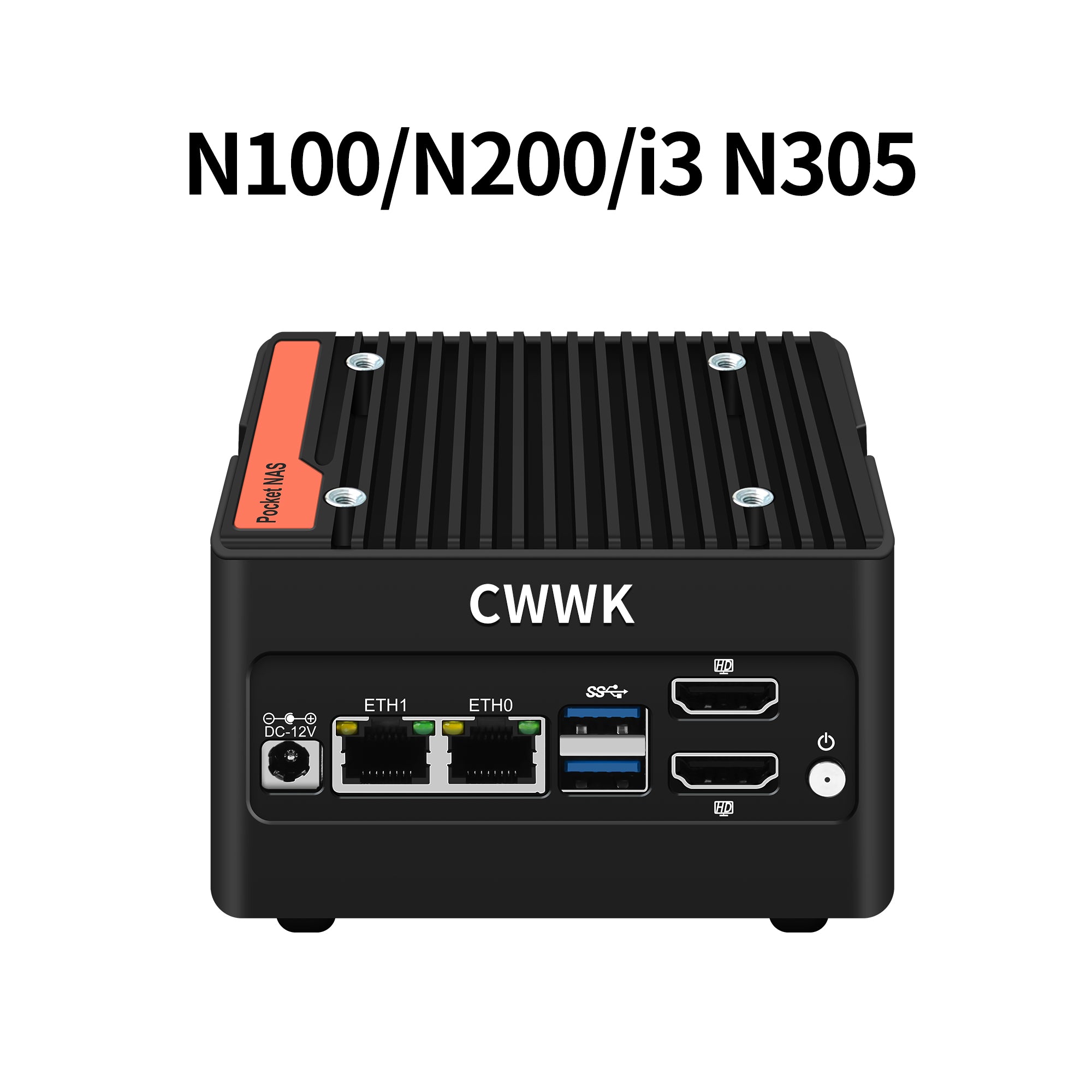 CWWK X86 P5 PocketNAS,Core i3 N305/N100/N200 , 4x M.2 NVMe Micro PC with 2x i226-V 2.5GbE LAN, DDR5 Mini Desktop Computer with 16GB RAM 512GB SSD, USB3.2, Support Dual 4K Display, WiFi7/BT5.4 Expand,Green