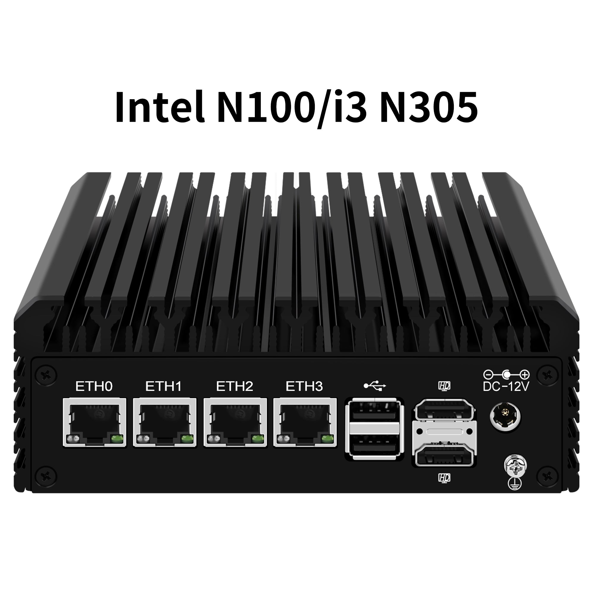 CWWK F1 Fanless Mini PC Firewall Hardware for Opnsense Pfsense,Softer Router Intel N100 N305, 4 x 2.5 Gbe i226V Lan, DDR5 8 GB RAM 128 GB NVMe SSD